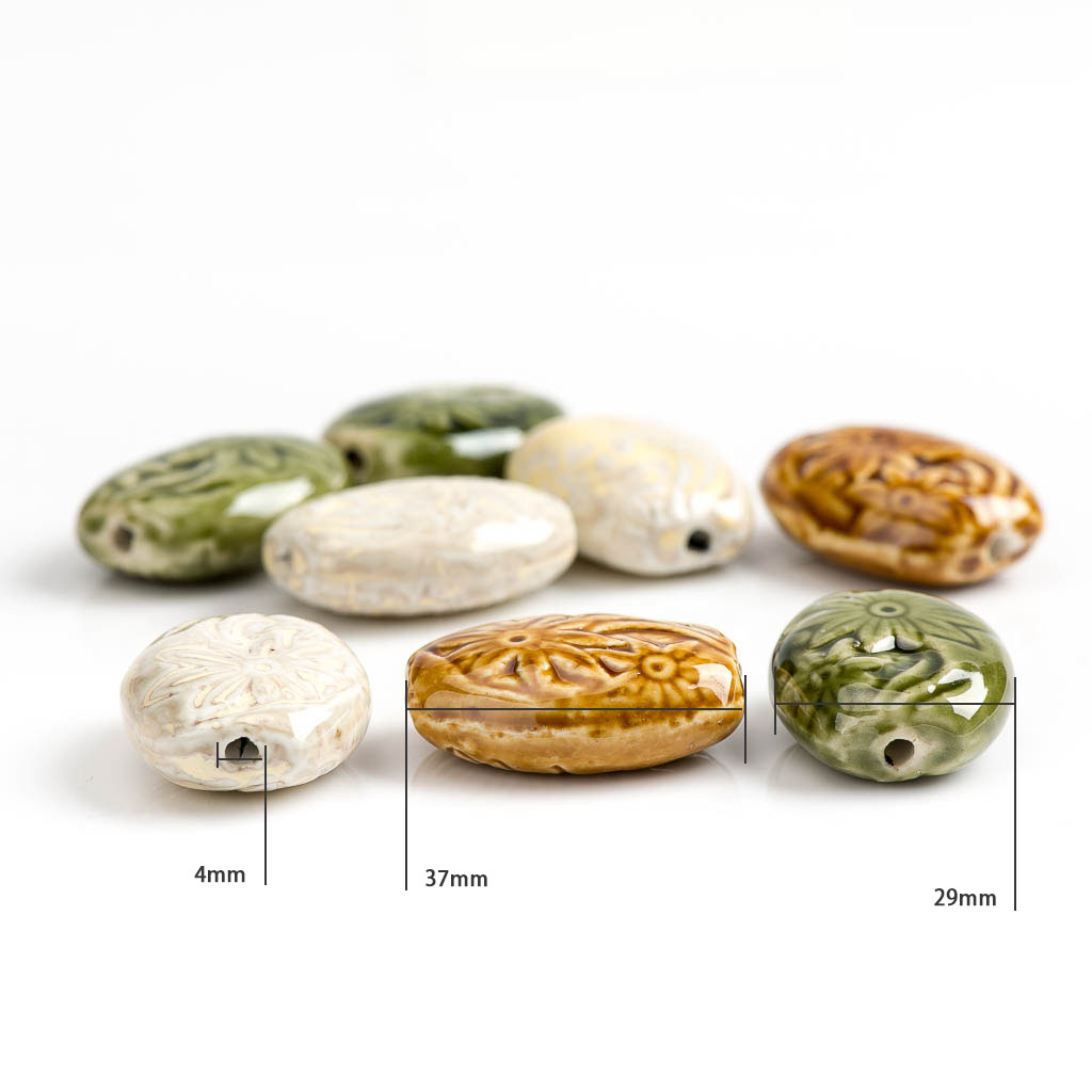 큰 꽃 베라믹 비즈 도자기 구슬 색상 고대 주얼리, 목 - Snake Plant Ceramic 리뷰 및 가격