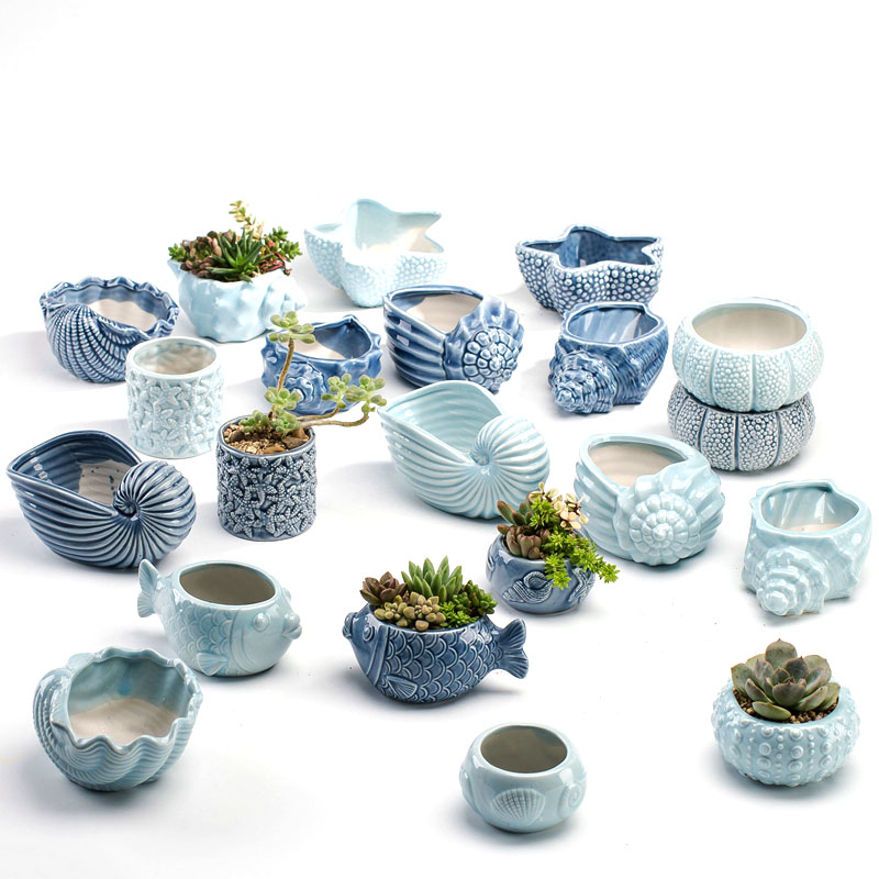 유럽 ​​스타일의 귀여운 다육 화분 도자기 블루 피쉬  - Snake Plant Ceramic 리뷰 및 가격